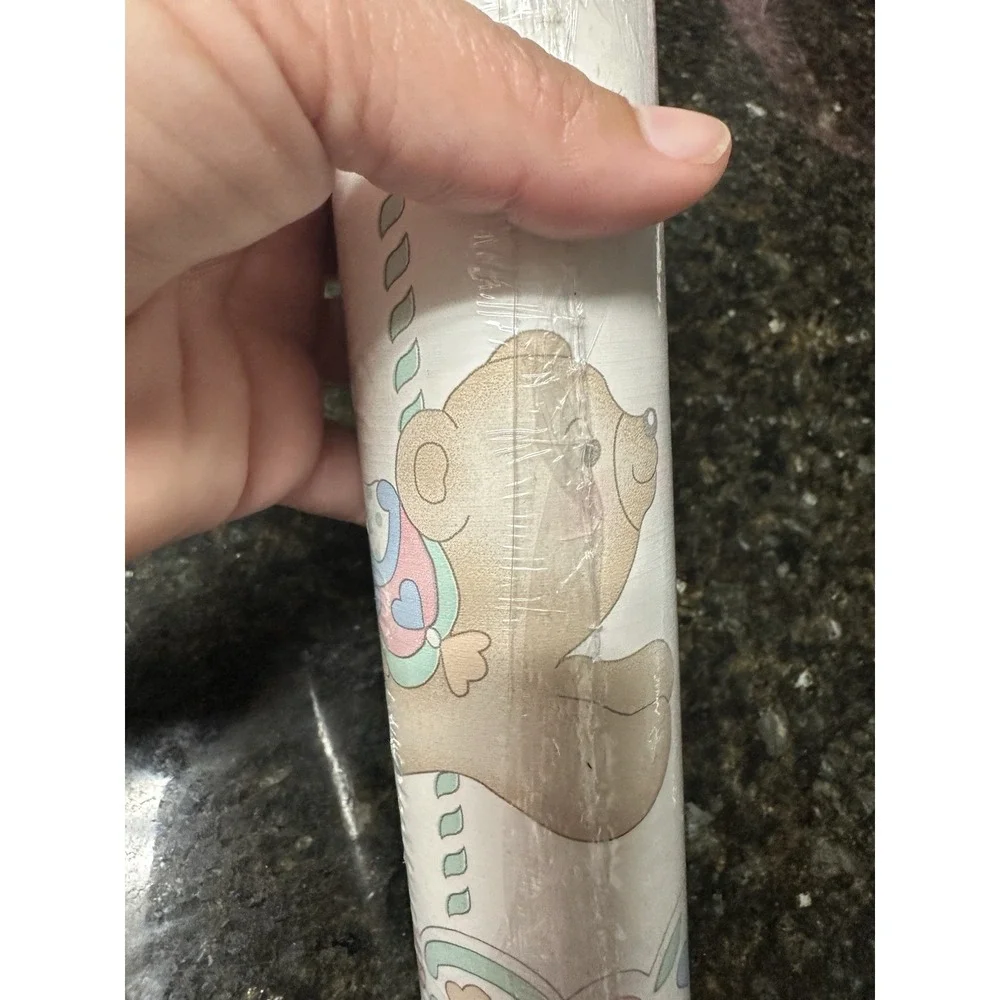 Vintage Bear Pastels Nursery Decor Border Wall Paper Roll New